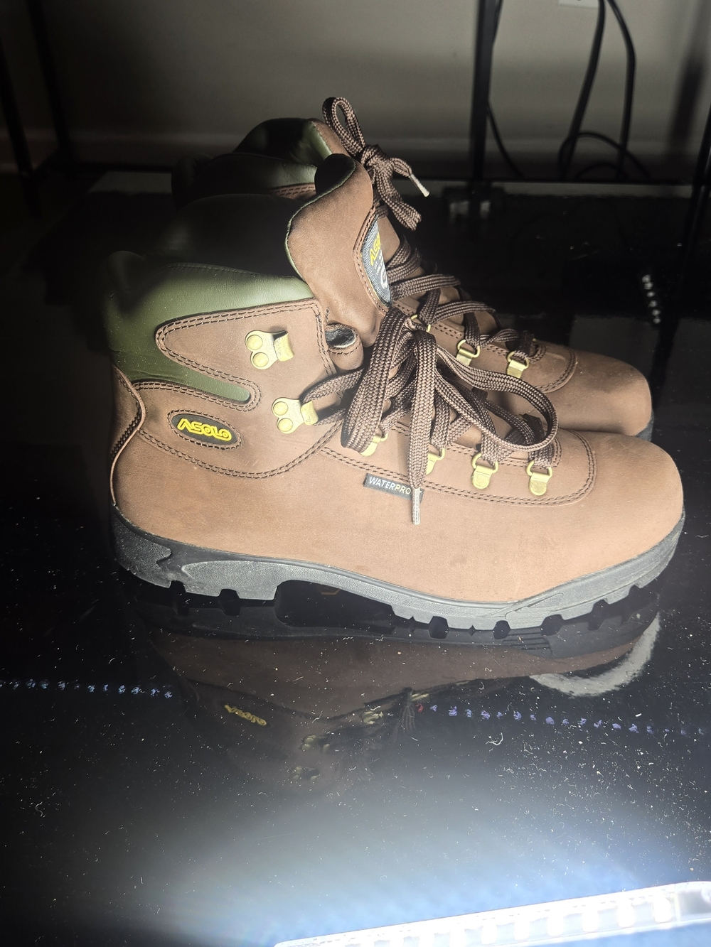 Asolo Men's Sunriser Waterproof Outdoor Boots Khaki Brown suede Sz 12